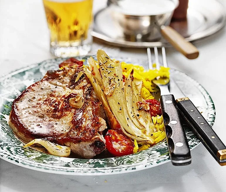 Rostad fänkål med kotlett