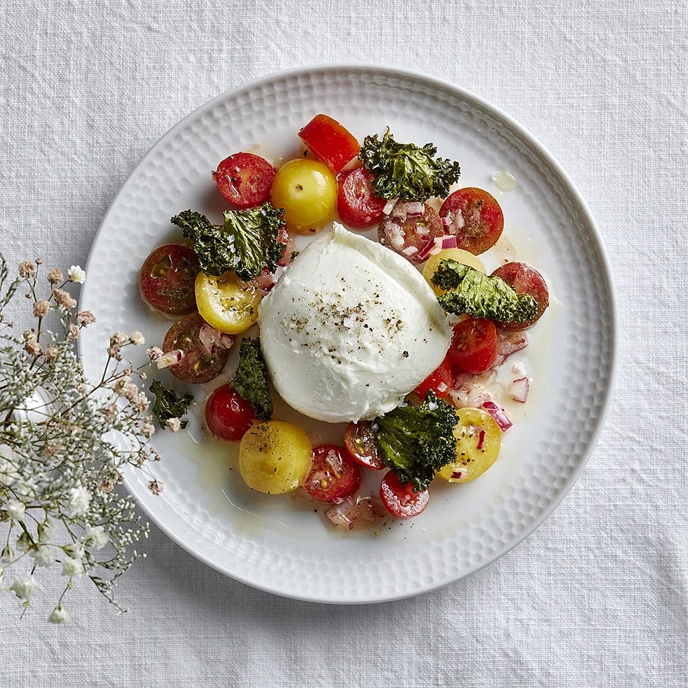 Rostad grönkål med mozzarella och tomatcitronette