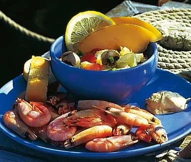 Sallad till räkor och aioli