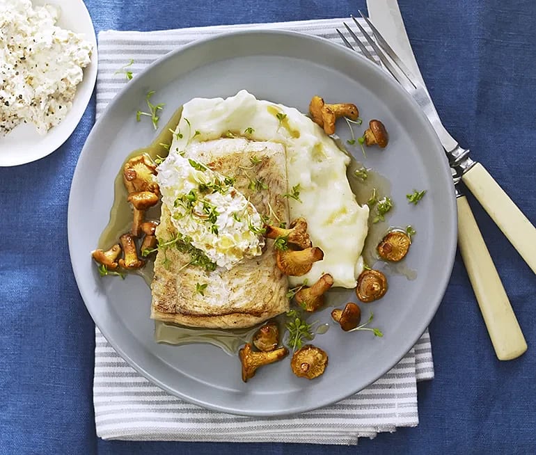 Smörstekt torskfilé med potatismos