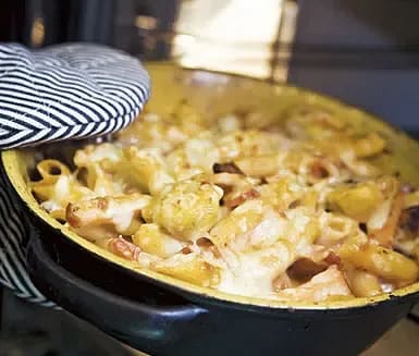 Snabb italiensk pastagratäng med kassler
