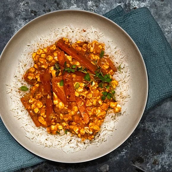 Snabb stroganoff med mjölkproteinstrimlor