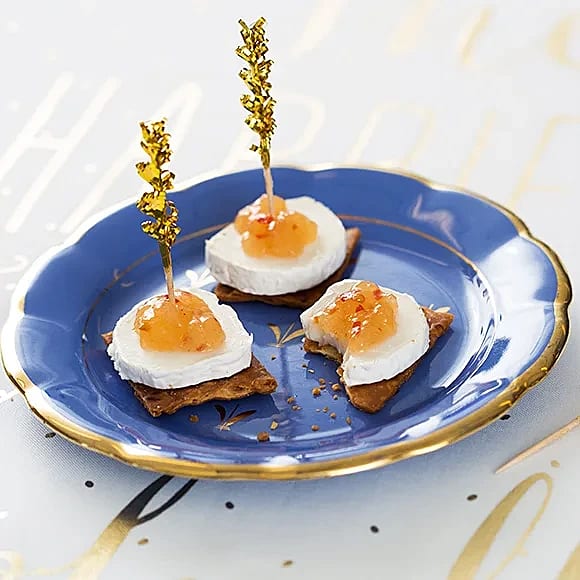 Snittar med chèvre och chilipäron