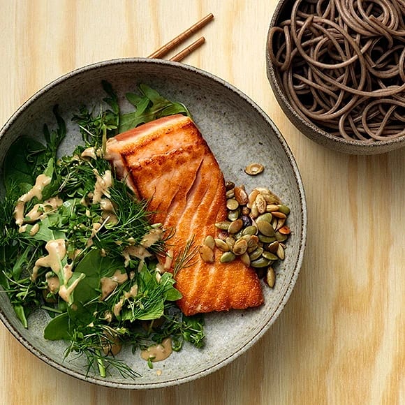 Sobanudlar med lax och miso