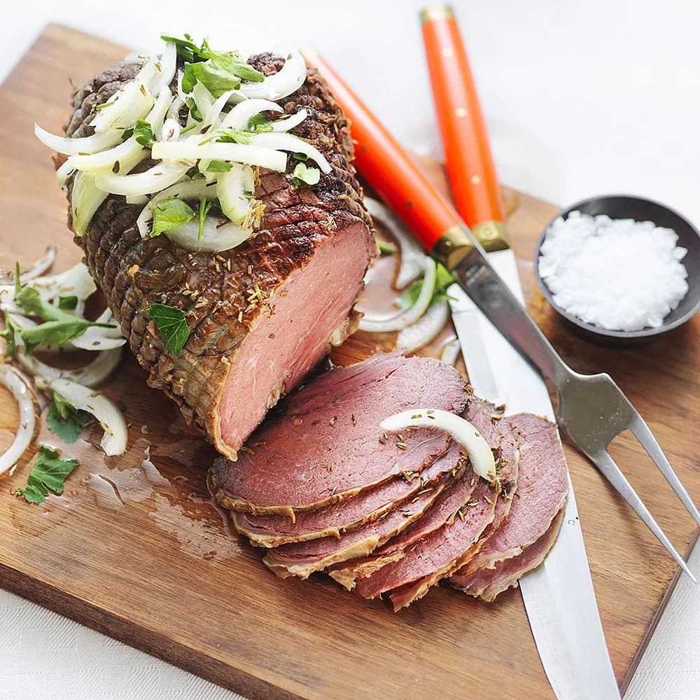 Späckad älgstek