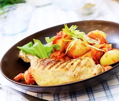 Spansk kyckling med mochorocho-potatis