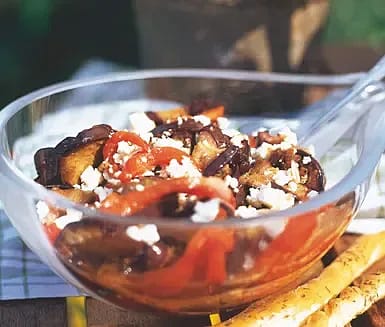Stekt aubergine med citron och paprika
