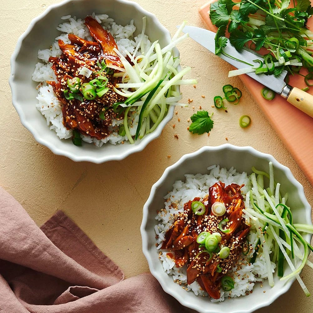 Sticky chicken med ris