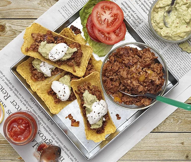 Taco med kycklingfärs