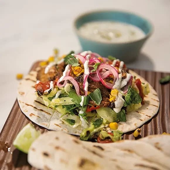 Tacos med portabello och spetskål