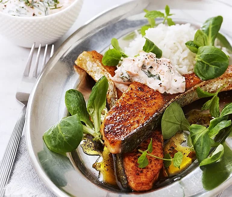 Tandorilax med morotsraita