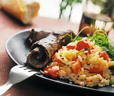 Tomatrisotto med lövbiff
