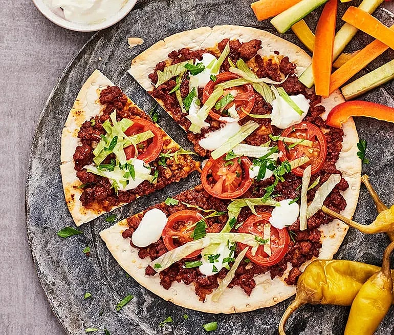 Tunnbrödspizza med sojafärs