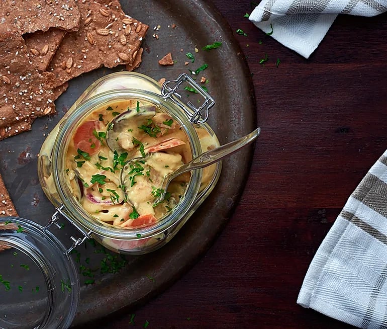 Vegansk currysill av aubergine