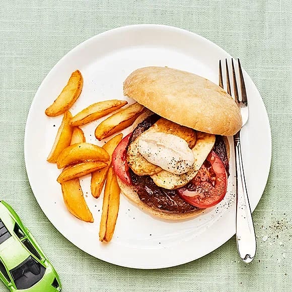 Vegoburgare med halloumi