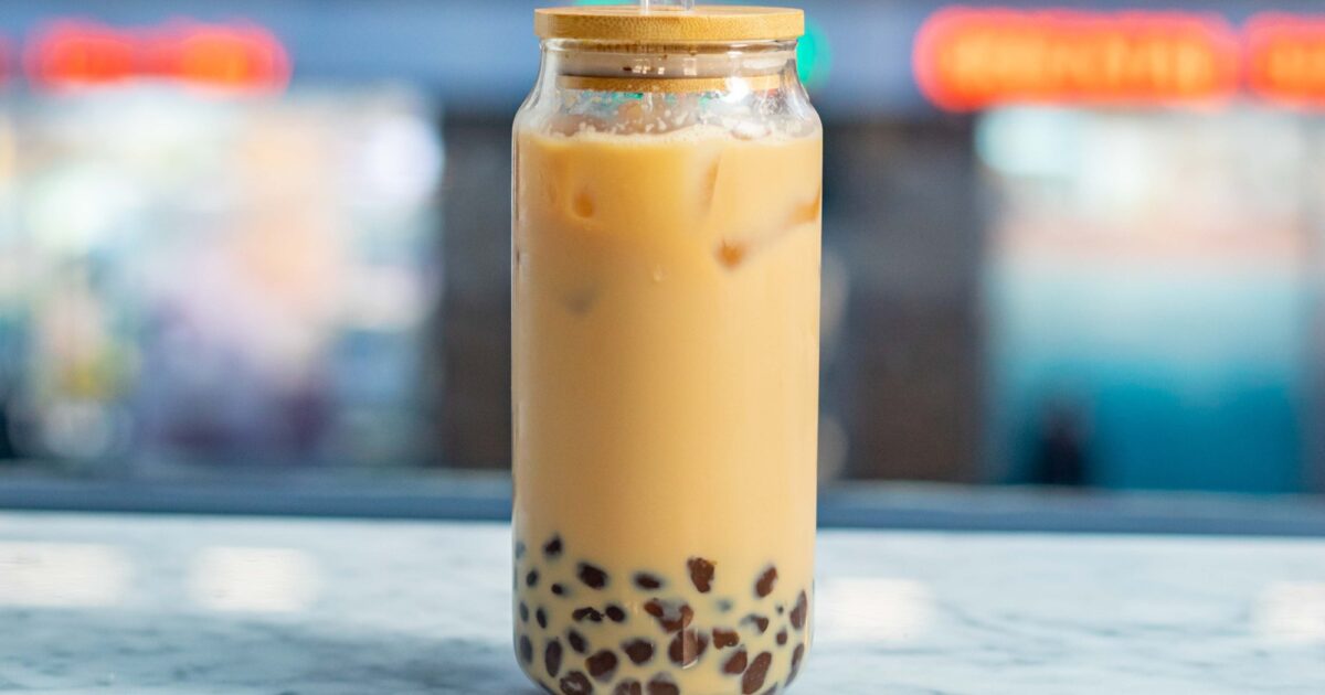 Boba milk tea med farinsocker