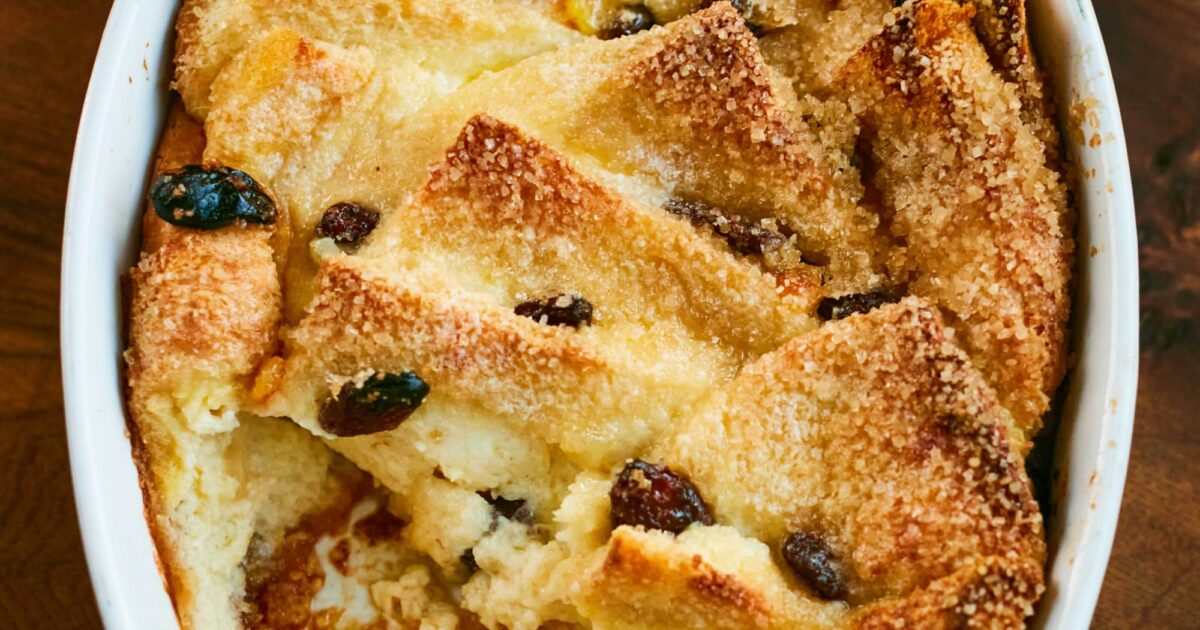 Klassisk bread and butter pudding
