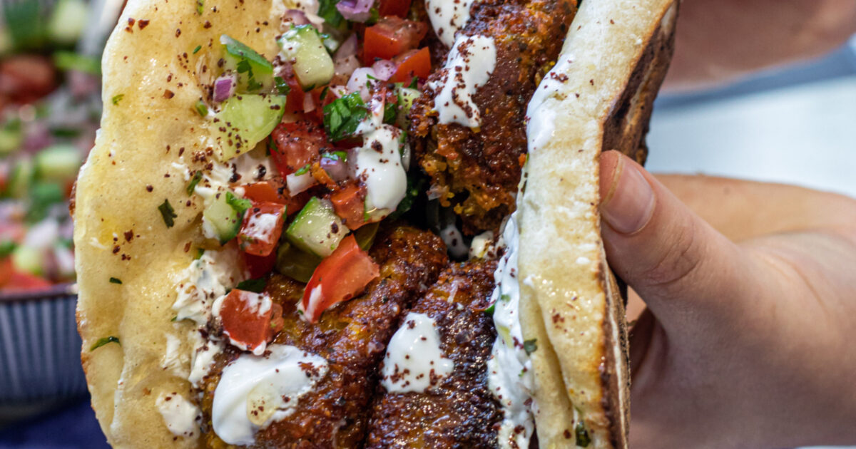 Kofte på butternutpumpa och halloumi