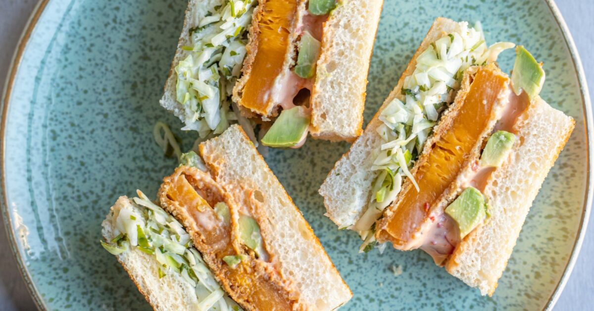 Sandwich med friterad butternutpumpa